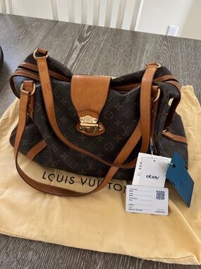 Louis Vuitton Brown Monogram Canvas Shoulder Bag with Vachetta Trim